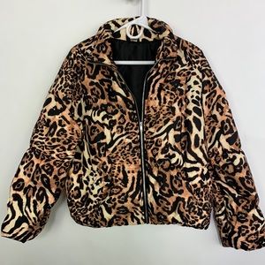 Dolls Kill Animal Print Puffer Jacket